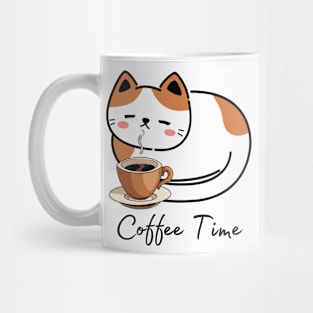 Coffee Time Cute Calico Kitty Mug